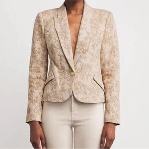 L'Agence Jennah Jacquard Cotton Twill Blazer NWOT